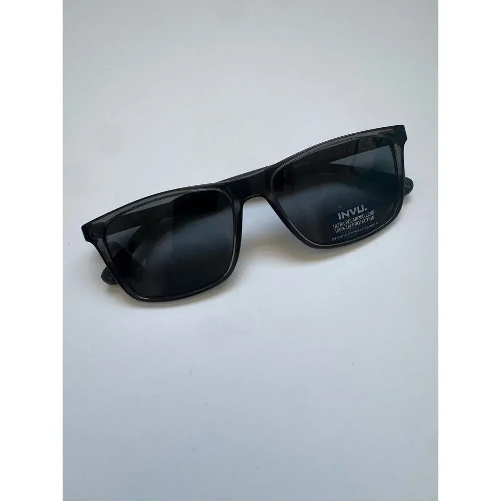 NEW Invu Polarized gray clear sunglasses